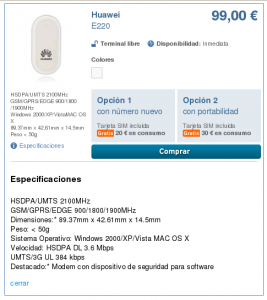 Captura del Modem Simyo USB