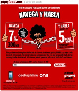 Promoción de Pepephone y Geeksphone