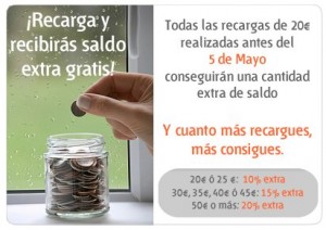 Imagen de la promoción de recarga extra de saldo de Euskaltel