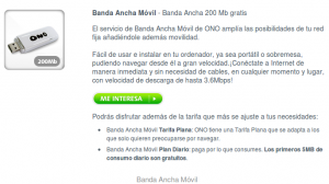 Banda ancha móvil de ONO