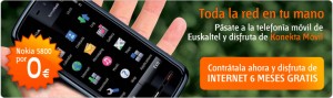 Promoción Euskaltel, internet móvil y Nokia 5800 gratis