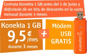 Internet móvil konekta 1 GB al 50%