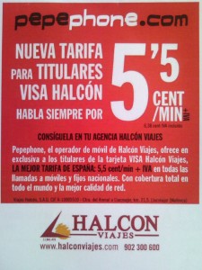 Tarifa Pepephone Halcon Viajes