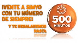 Portabilidad a Simyo y hasta 500 minutos gratis