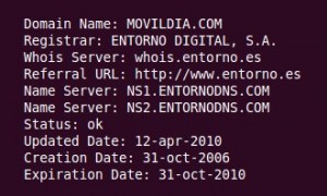 Whois dominio movildia.com