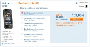 Nokia 5230 online con Simyo