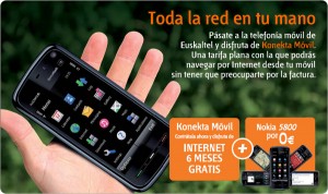 Nokia 5800 gratis con Euskaltel, e internet móvil por 6 meses