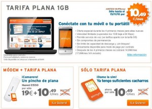 Oferta de la tarifa plana de 1 giga de Simyo