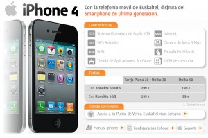 iPhone4 de Euskaltel