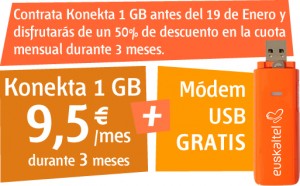 Konekta 1 GB al 50% durante 3 meses