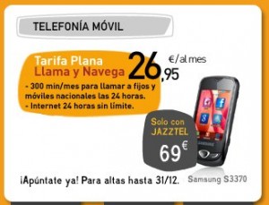 Nueva tarifa plana Navega y llama de Jazztel Móvil