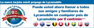 Llamadas Lycamobile extranjeros a 0 céntimos/minuto