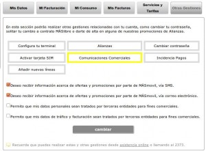 MÁSmovil SMS información de publicidad