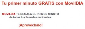 MovilDIA, primer minuto gratis