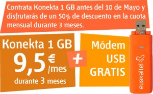 Euskaltel Konekta 1 giga de oferta de promoción