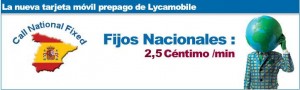 Llamadas de Lycamobile a fijos españoles a 2.5 céntimos/minuto