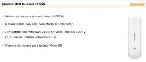 Modem usb huawei e1550
