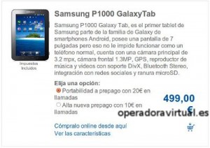 Precios antigous y caros de Samsung Galaxy Tab