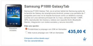 Samsung Galaxy Tab con Carrefour Móvil