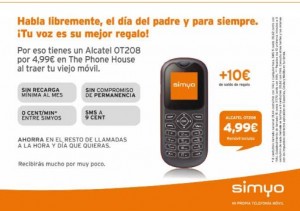 Alcatel OT208 con Simyo y The Phone House