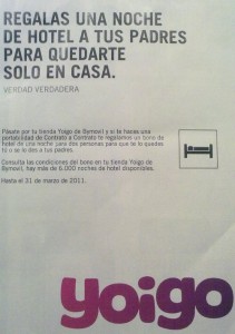 Noches de hotel gratis con Yoigo y Bymovil