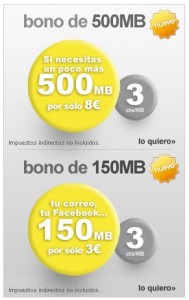 Nuevos bonos de internet móvil de 150 y 500 megas