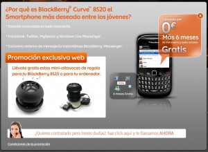 Euskaltel, terminal BlackBerry gratis