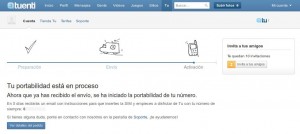 Activación de la portabilidad hacia Tuenti Móvil correcta