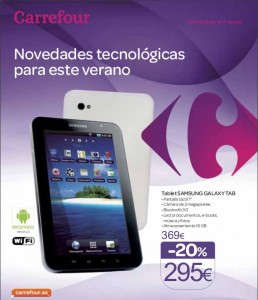 Samsung Galaxy Tab de 7 pulgadas barato libre con Carrefour Móvil