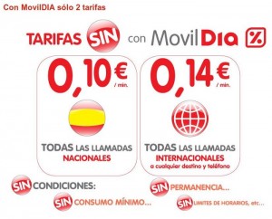 Tarifas promocionales de MovilDIA