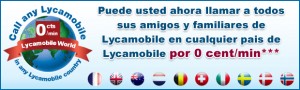 Llamadas a países Lycamobile a 0 céntimos/minuto