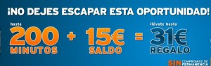 200 minutos llamadas gratis y saldo gratis Simyo