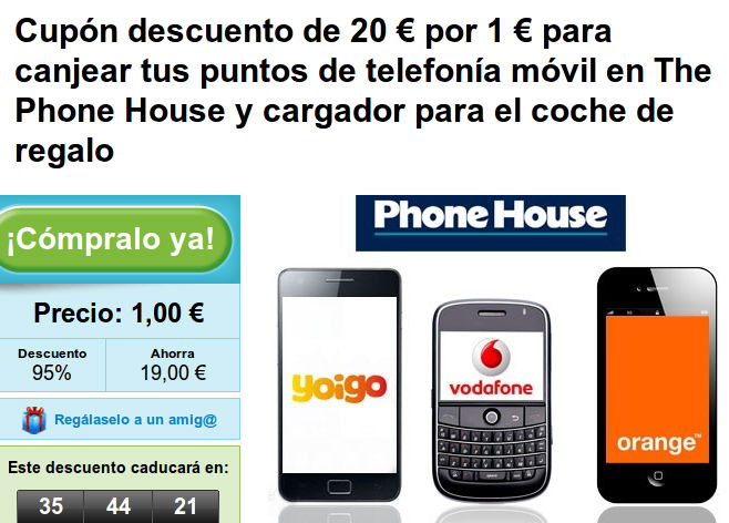 Cupón descuento en The Phone House