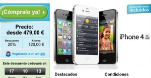 Apple iPhone 4S libre con cupón descuento rebajado a 479 euros