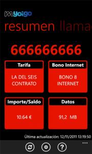Aplicación MYoigo de Windows