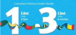 Llamadas internacionales a 3 céntimos/minuto a móviles internacionales