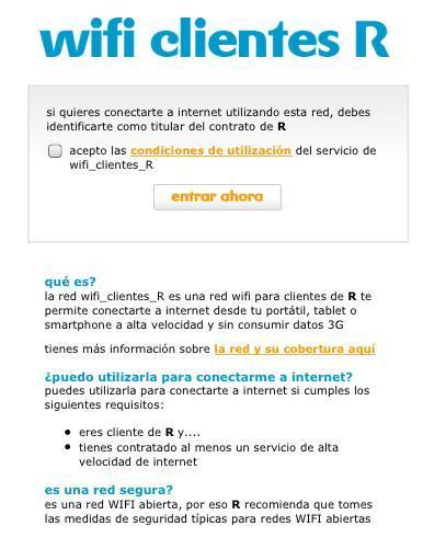 mobil R, wifi gratis para los clientes