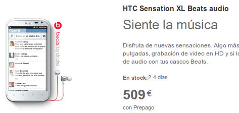 HTC Sensation Xl Beats Audio con Tu (Tuenti Móvil)