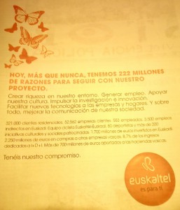 Agradecimiento de Euskaltel