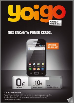 Fin de la subvención de teléfonos móviles en la revista Yoigo mayo 2012