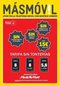 Tarifa sin tonterías de MÁSmovil y Media Markt, sin establecimiento de llamada