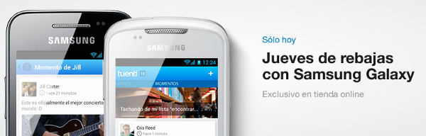 Samsung Galaxy barato en Tuenti Móvil solo hoy
