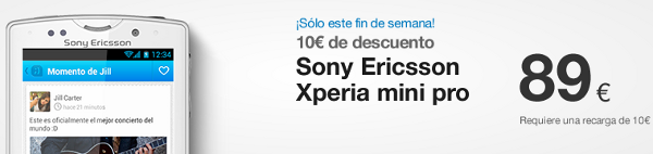 Sony Ericsson Xperia mini pro en Tuenti Móvil barato