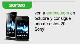 Sorteo 20 móviles Sony por Amena