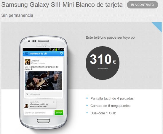 Samsung Galaxy S3 mini con Tuenti Móvil