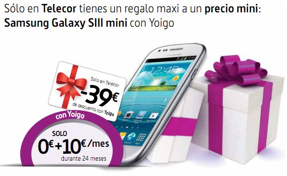 Samsung Galaxy S3 Mini con Yoigo en Telecor