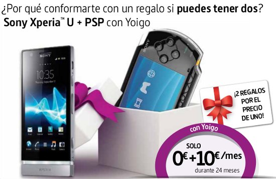 Sony Xperia U con PSP E-1000 gratis