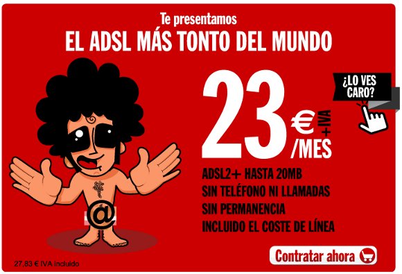 presenta ADSL barato, sin teléfono fijo