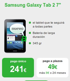 Samsung Galaxy Tab 2 con Amena