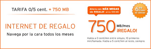 Simyo regala más megas gratis